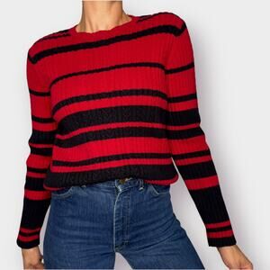 2000s Marsh Landing Red‎ Black Sweater